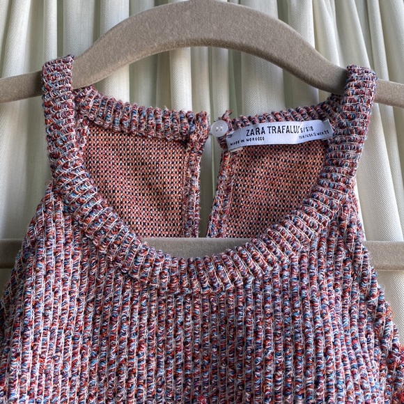 Zara - size small - pink/blue/white thread tank top - Picture 2 of 5